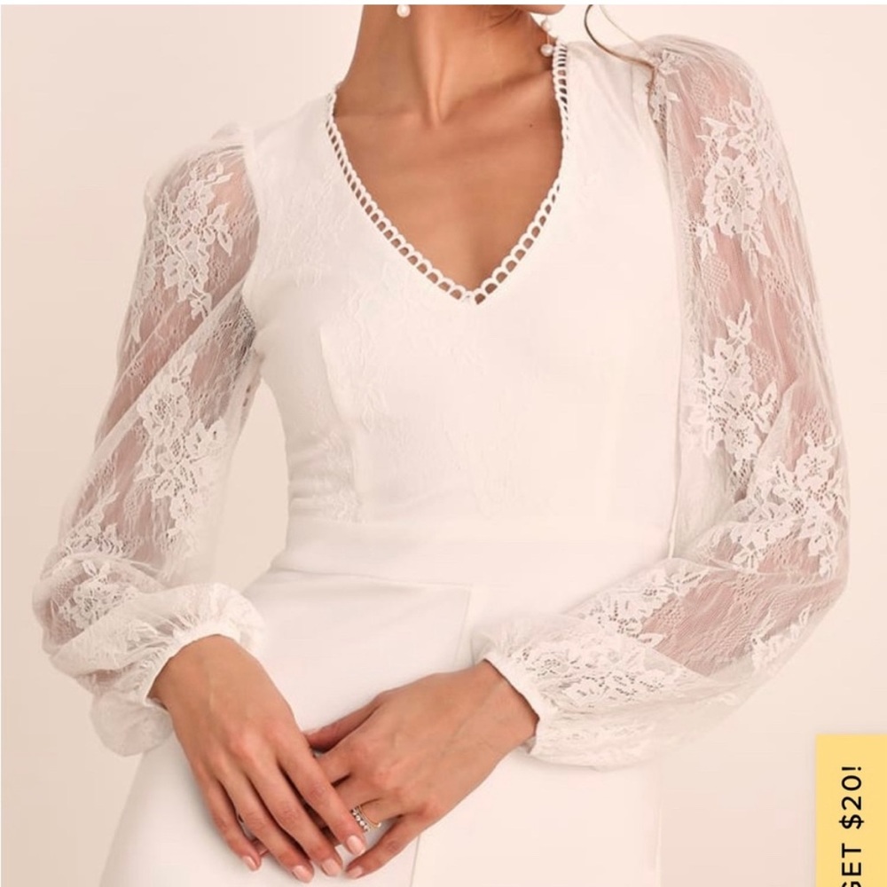 Lulus long sleeve lace jumpsuit